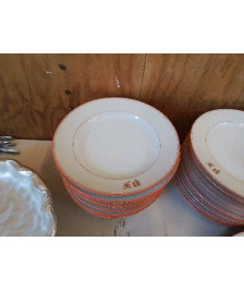 LOT DE 6 ASSIETTES CREUSES ORANGE D’HÔTELLERIE 