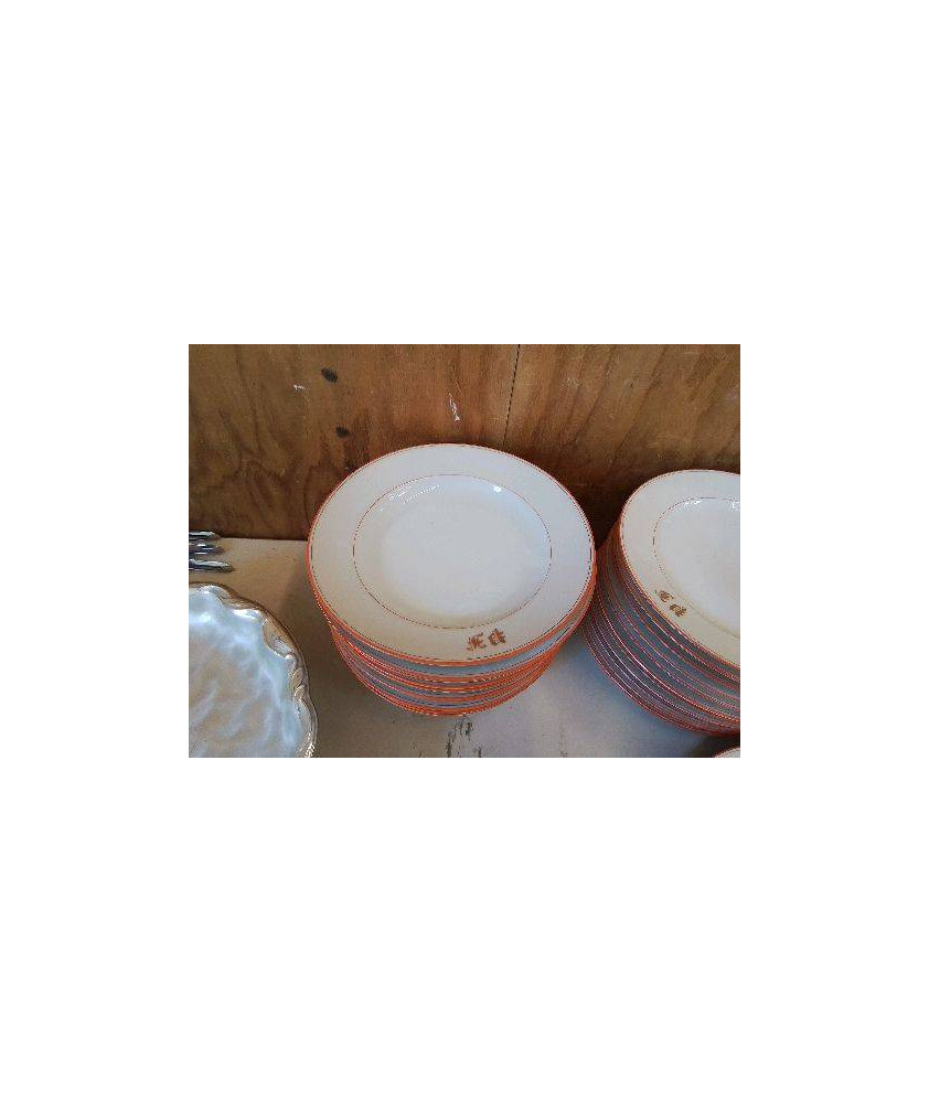 LOT DE 6 ASSIETTES CREUSES ORANGE D’HÔTELLERIE 
