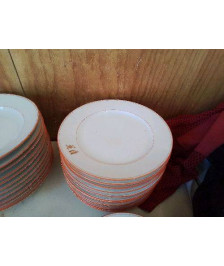 LOT DE 6 ASSIETTES PLATES ORANGE D’HÔTELLERIE 