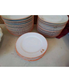 LOT DE 6 ASSIETTES À DESSERT ORANGE D’HÔTELLERIE 