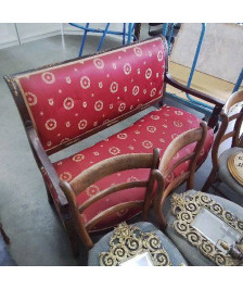 BANQUETTE EMPIRE TISSUS ROUGE 