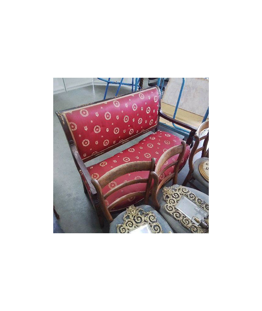 BANQUETTE EMPIRE TISSUS ROUGE 