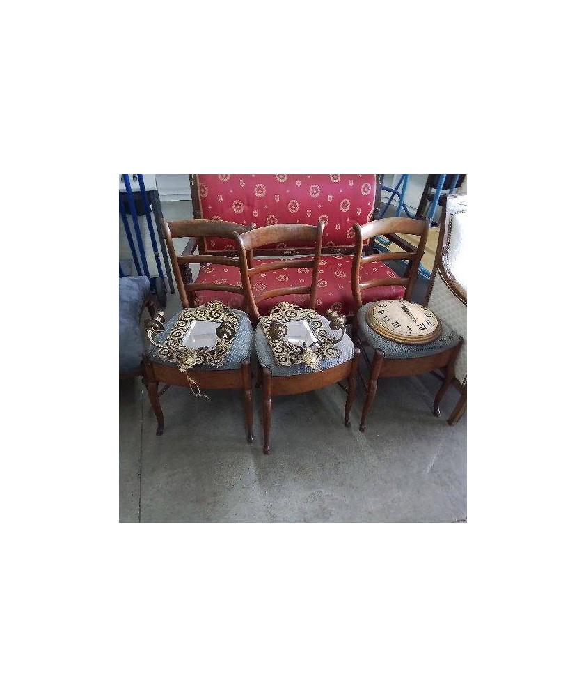 ESEMBLE DE 3 CHAISES TISSUS GRIS