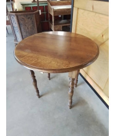 TABLE RONDE BOIS A ABATTANTS PIEDS TOURNÉS 80X75