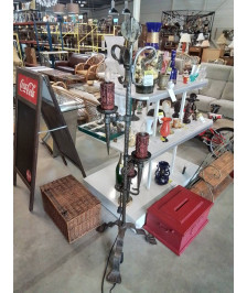 LAMPADAIRE TRIPODE FER FORGÉ 3 FEUX STYLE GOTHIQUE 