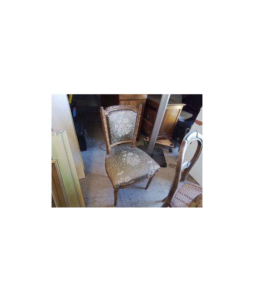 CHAISE TAPISSÉE LOUIS XVI MOTIF FLORAL 
