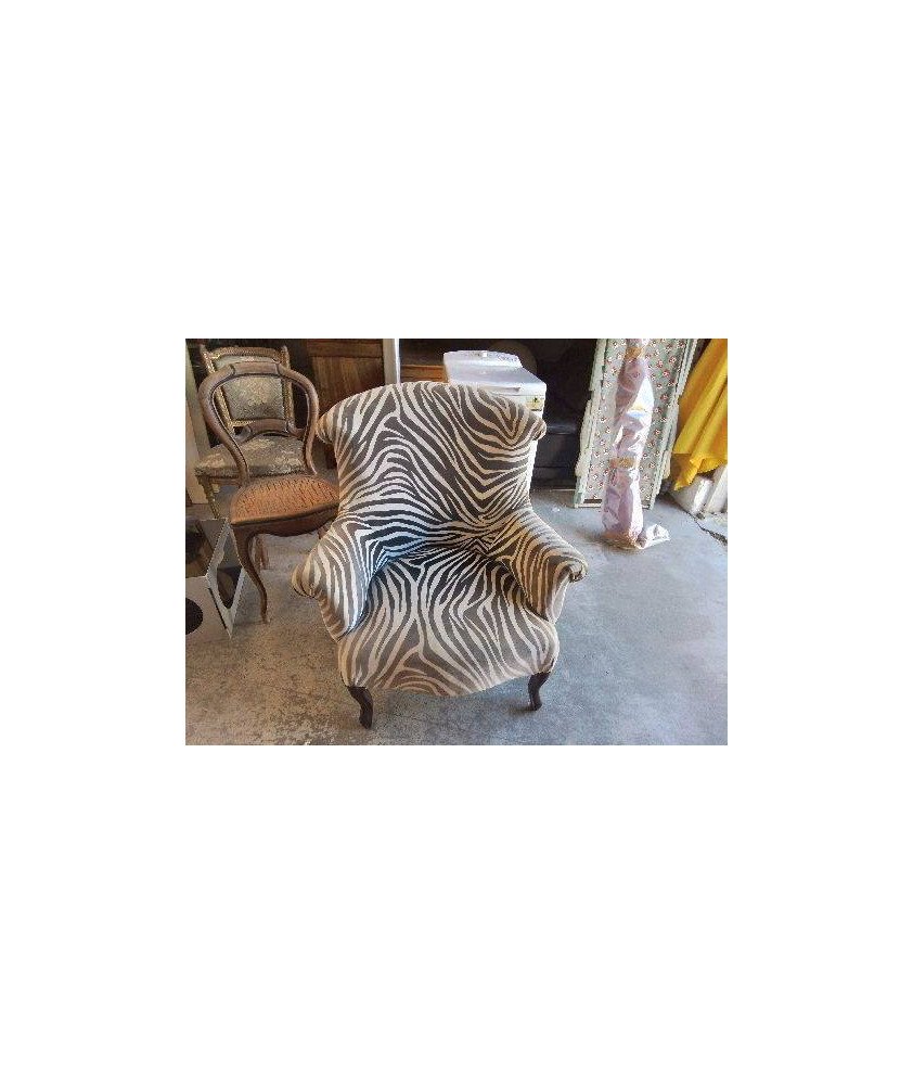 FAUTEUIL CRAPAUD MOTIF ZÈBRE 