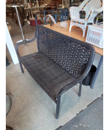 BANC DE JARDIN 2 PLACES RÉSINE TRESSÉE 