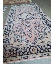 TAPIS LAINE ROSE BLEU ECRU 130X67CM