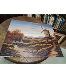 HUILE SUR TOILE LE MOULIN SUR LE COTEAU JEAN BENTZ