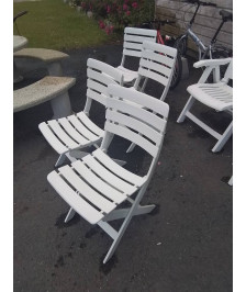 CHAISE DE JARDIN PLIABLE RÉSINE BLANC AJOURÉ ROVERGARDEN