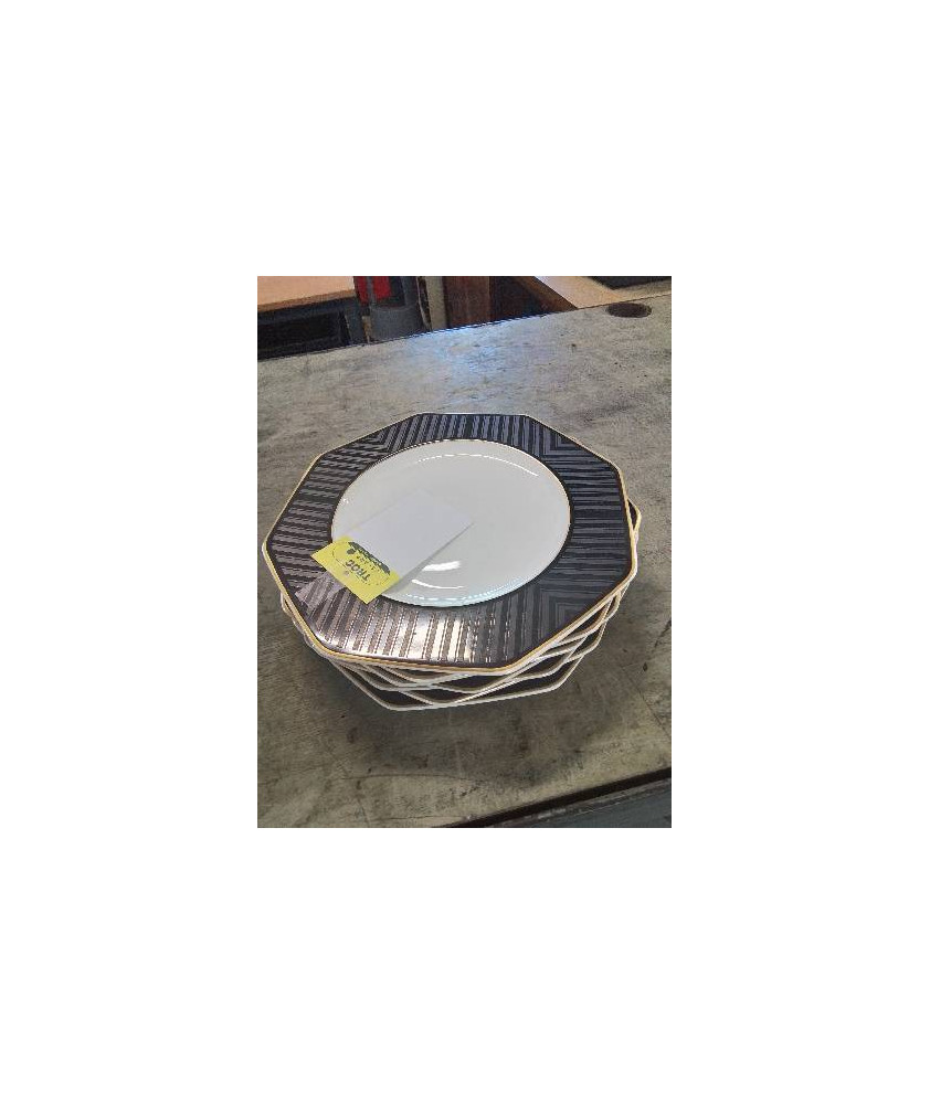 7 ASSIETTES CÉRAMIQUE HEINRICH VILLEROY&BOCH MODÈLE BLACK PEARL
