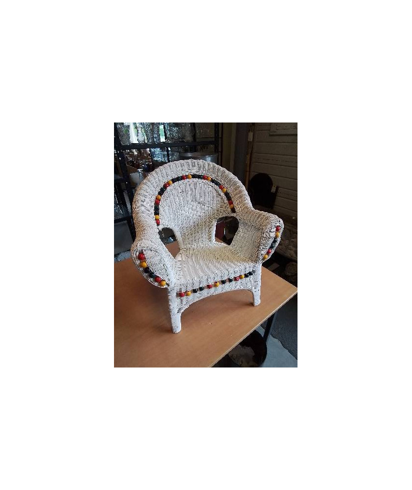 FAUTEUIL ENFANT ROTIN BLANC 