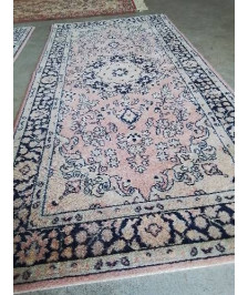 TAPIS LAINE ROSE BLEU ECRU 130X67CM