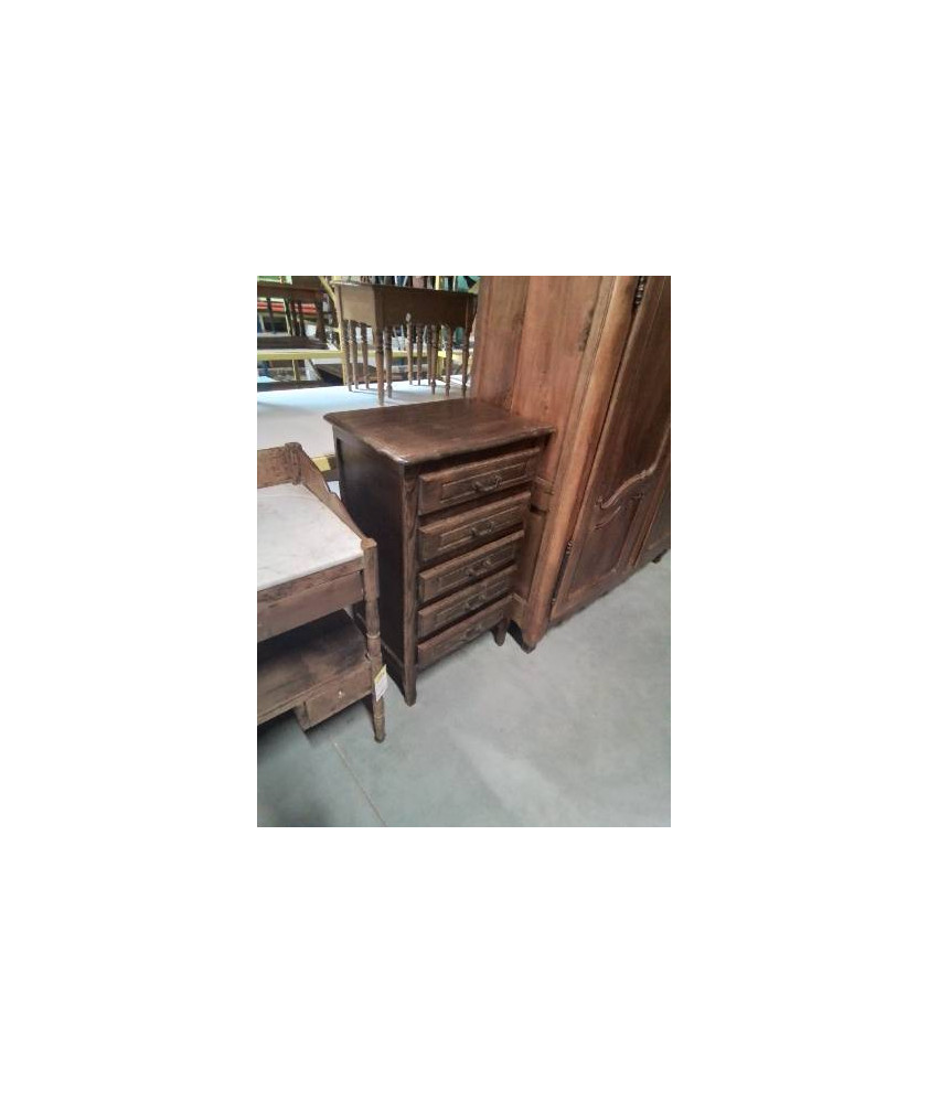 CHIFFONNIER BOIS 5 TIROIRS STYLE RÉGENCE 