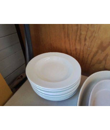 LOT DE 8 ASSIETTES BLANCHES 