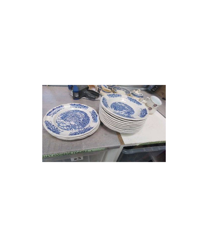 ASSIETTES B,EUES ET BLANCHES