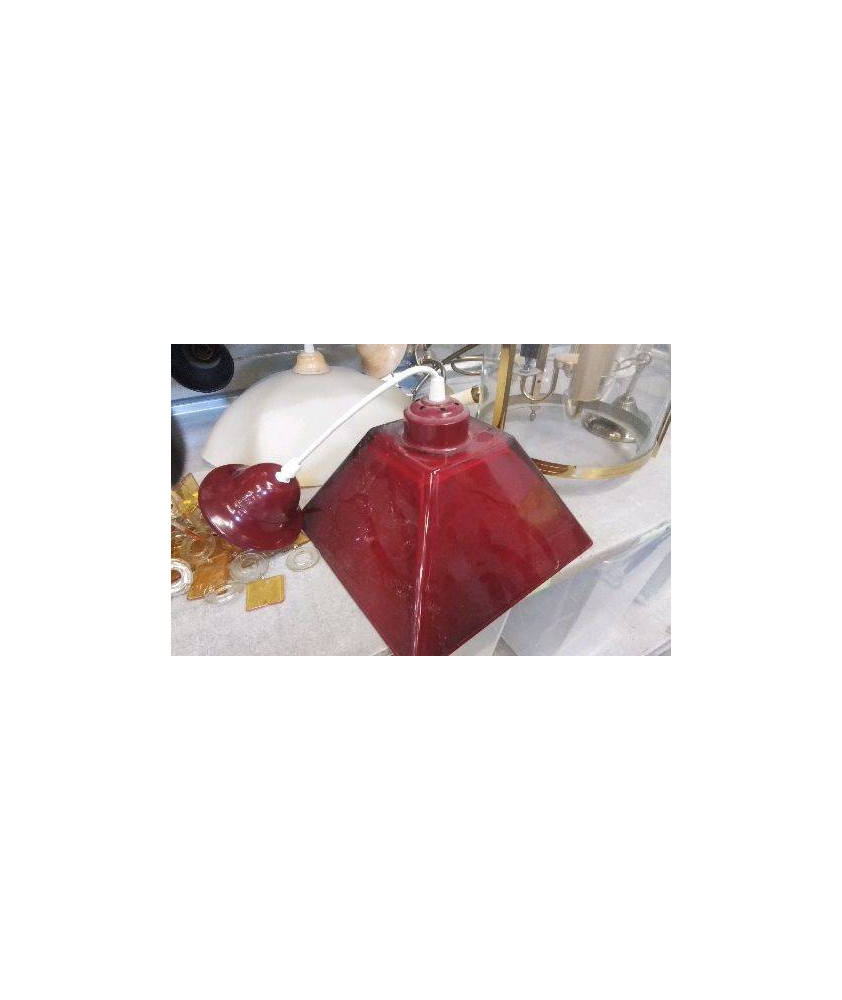 LUSTRE VERRE ROUGE 