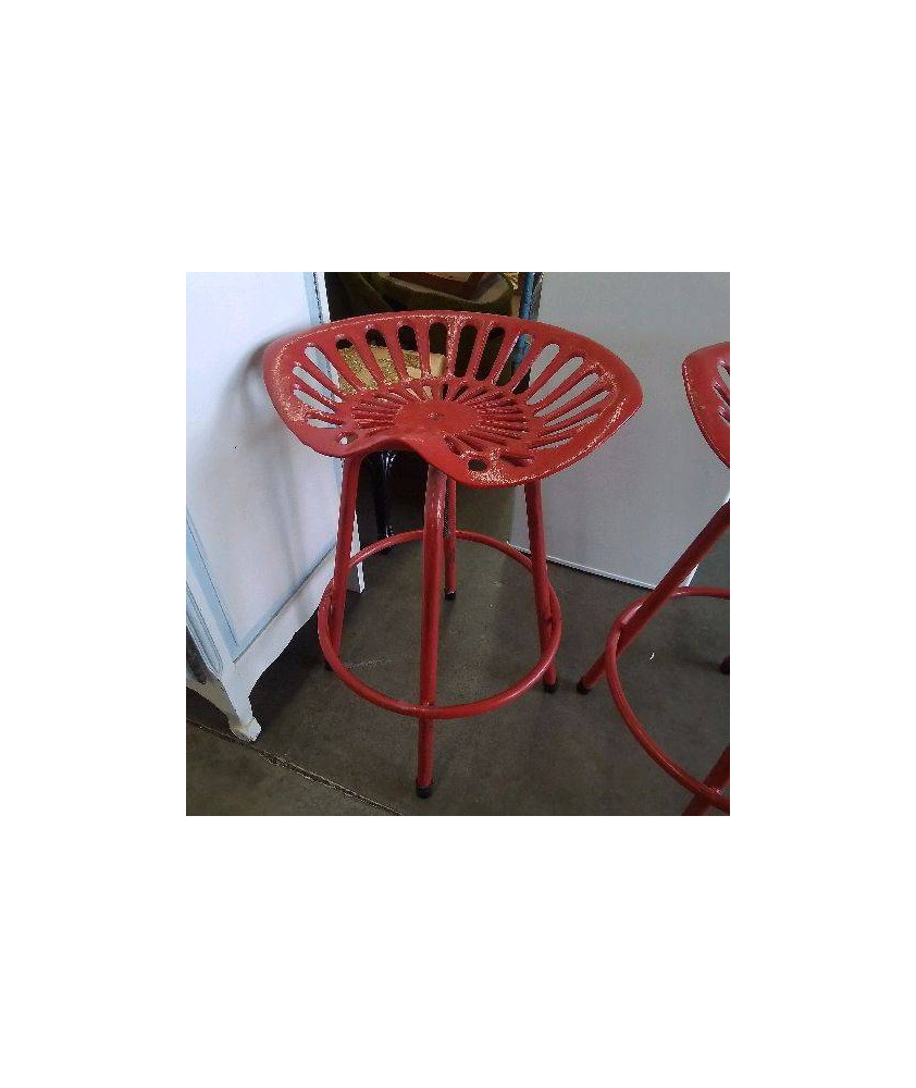 TABOURET A VIS METAL ROUGE