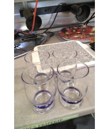 VERRE BLEU X4