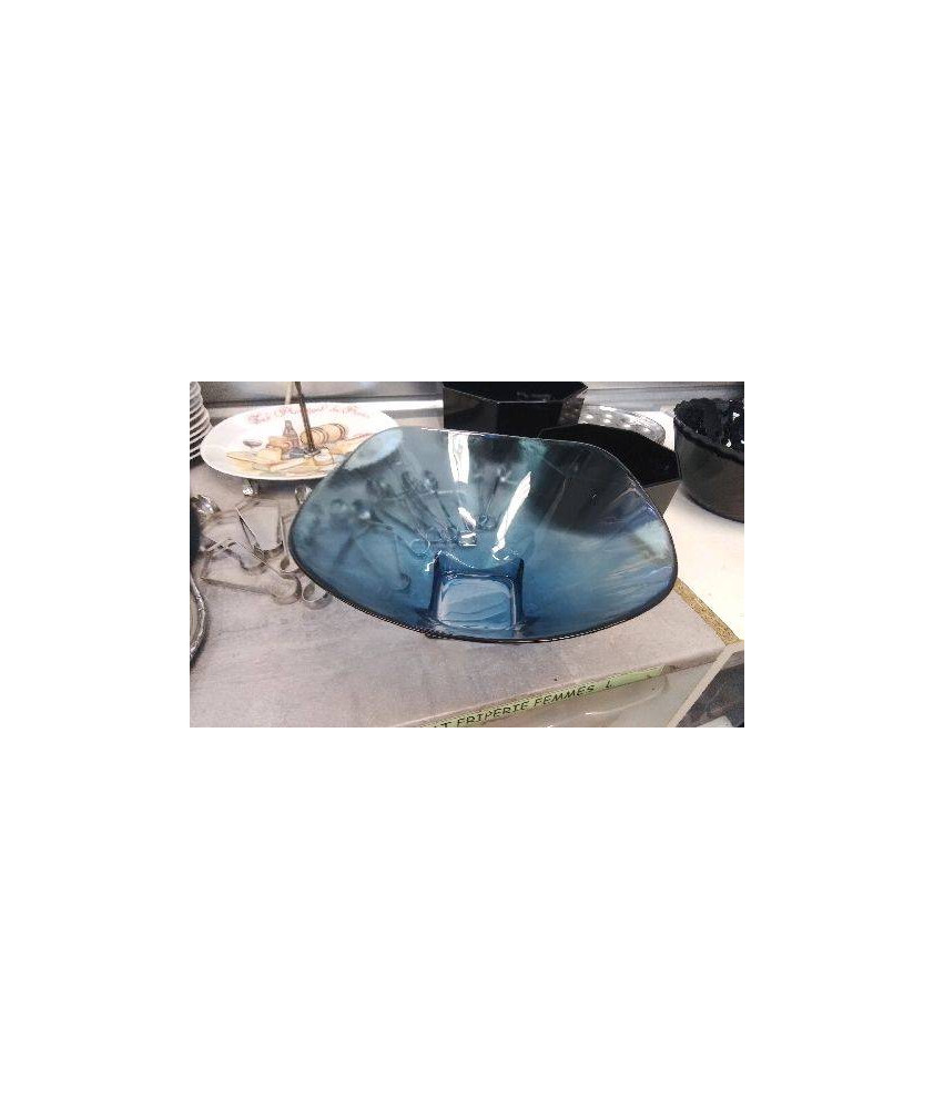 SALADIER VERRE BLEU