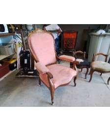 FAUTEUIL VOLTAIRE ROSE 