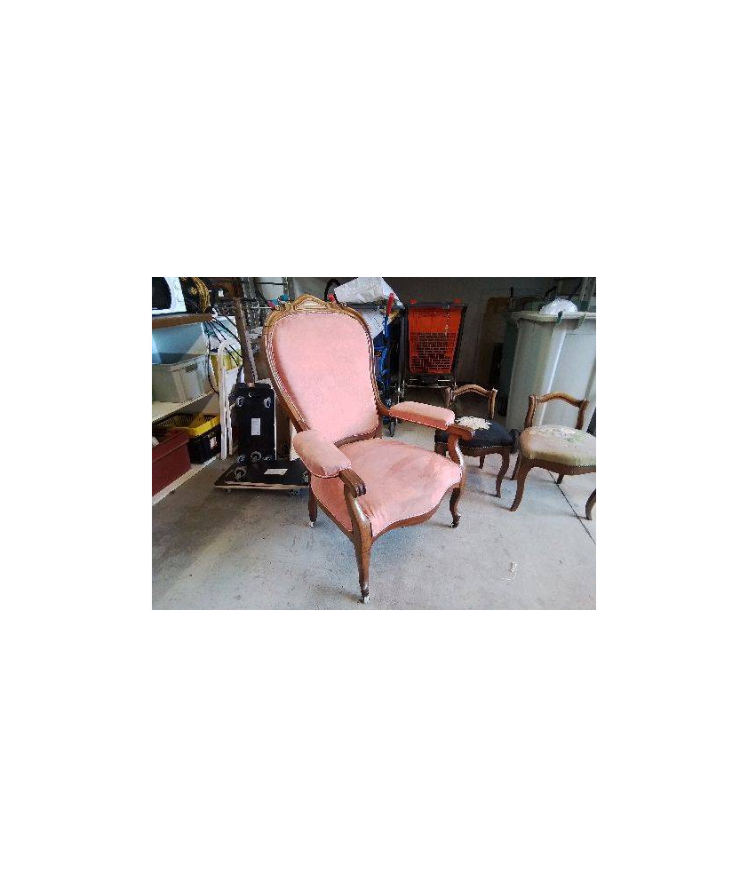 FAUTEUIL VOLTAIRE ROSE 