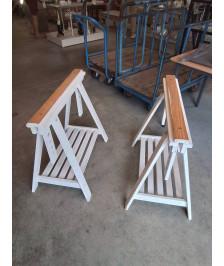 PAIRE DE TRETAUX D’ARCHITECTE  BOIS BLANC RÉGLABLE HAUTEUR 