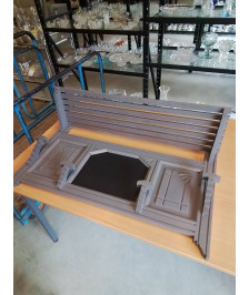 VESTIAIRE MURAL BOIS PEINT GRIS 4 PATÈRES XXE