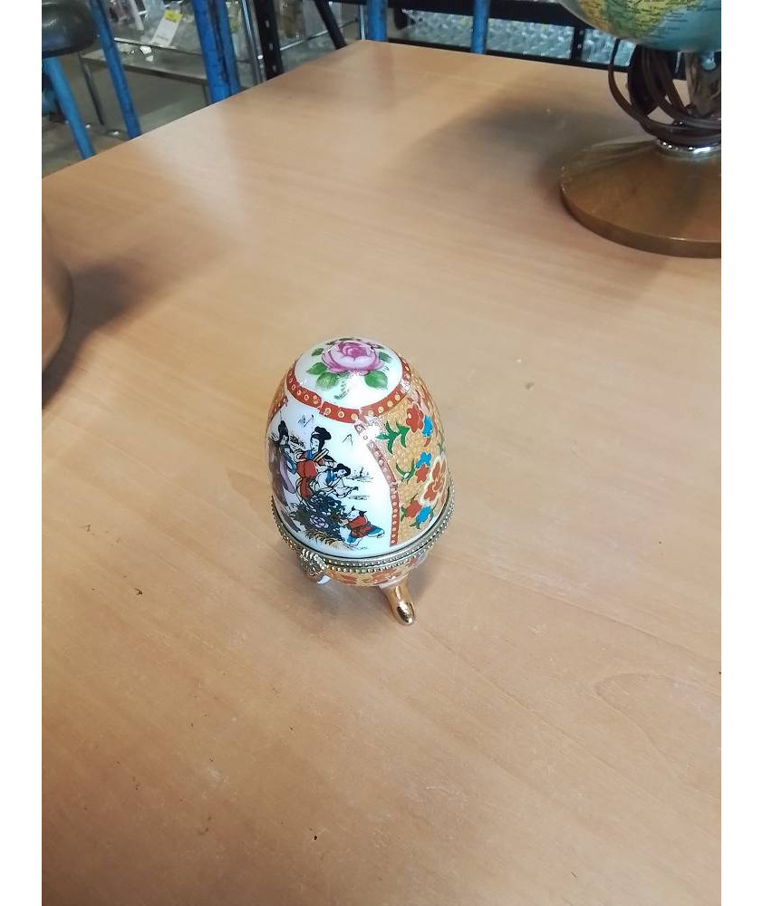 OEUF CÉRAMIQUE DÉCOR ASIATIQUE 