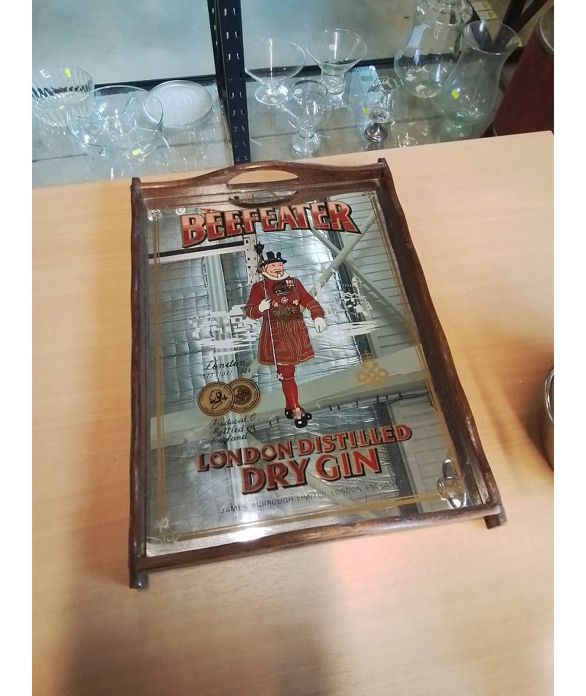 PLATEAU DE SERVICE MIROIR BEEFEATER LONDON DISTILLED DRY GIN
