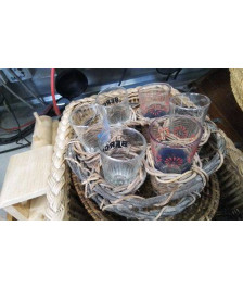 DECO SUPPORT VERRE TRESSE + 6 VERRES