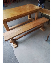 BANC BOIS CLAIR A ENTRETOISE 154CM