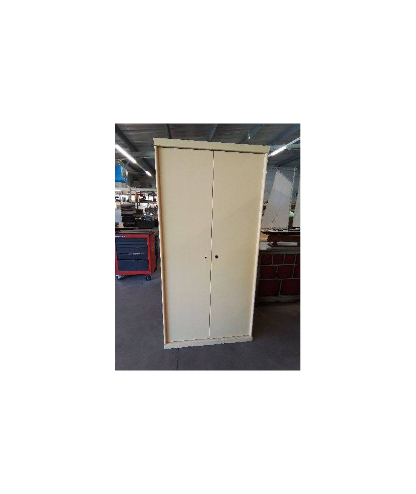 ARMOIRE MÉTALLIQUE CRÈME 2 PORTES EN L\'ÉTAT 