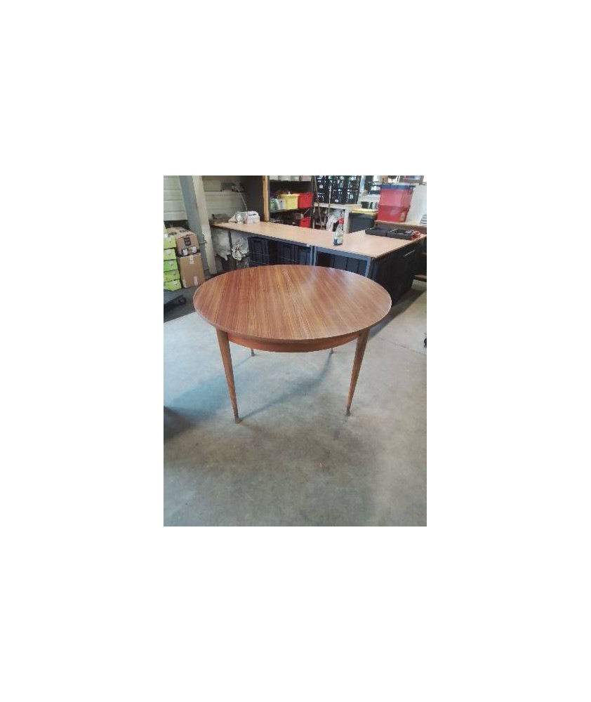 TABLE RONDE BOIS ANNÉES 60 EN L\'ÉTAT 115X74CM