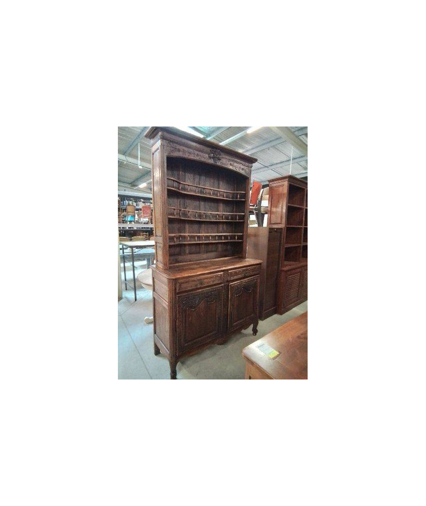 VAISSELIER CAUCHOIS BOIS MOULURÉ ET SCULPTÉ AU PANIER 2 PORTES 2 TIROIRS XIXE VAISSELIER CAUCHOIS BOIS MOULURÉ ET SCULPTÉ AU PANIER 2 PORTES 2 TIROIRS XIXE