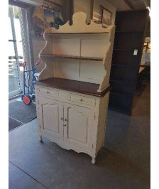 BUFFET BOIS BLANC A ÉTAGÈRES 2PORTES 2 TIROIRS LAURA ASHLEY