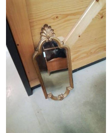 MIROIR RECTANGULAIRE CINTRÉ BOIS DORÉ STYLE RÉGENCE 