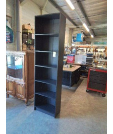 BIBLIOTHÈQUE BOIS NOIR 6 NICHES 