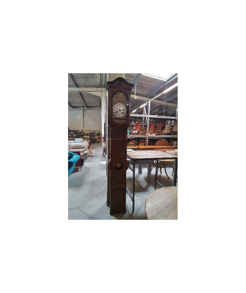 HORLOGE DE PARQUET CAUCHOISE BOIS MOULURÉ ET SCULPTÉ FIN XIXE EN L\'ÉTAT HORLOGE DE PARQUET CAUCHOISE BOIS MOULURÉ ET SCULPTÉ FIN XIXE EN L\'ÉTAT