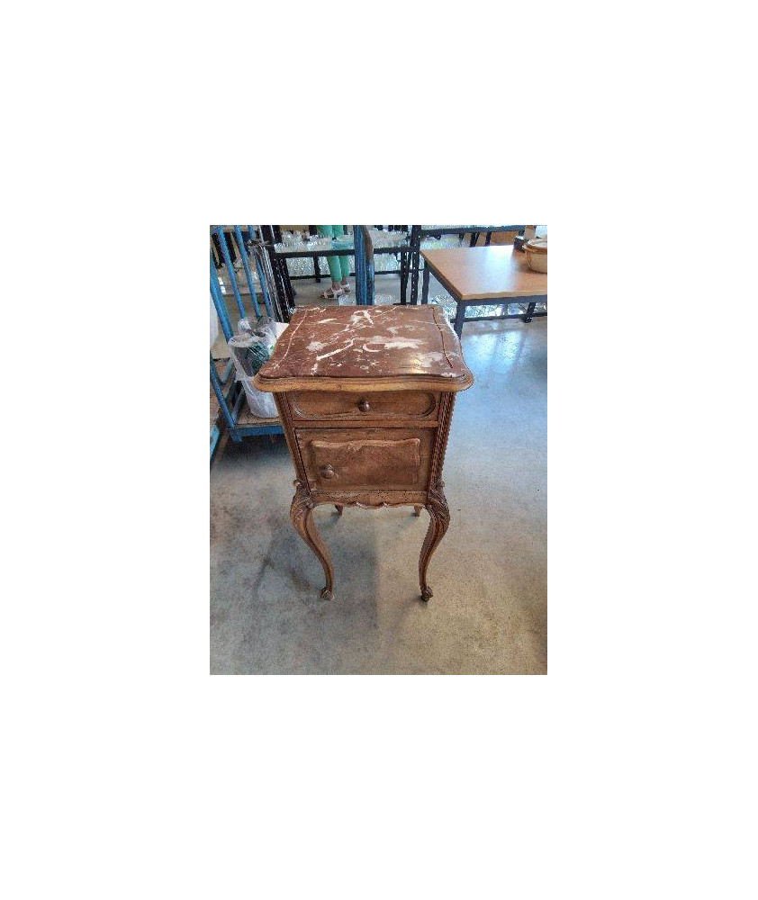 CHEVET BOIS CLAIR PIEDS ESCARGOT 1 PORTE 1 TIROIR DESSUS MARBRE ROUGE CHEVET BOIS CLAIR PIEDS ESCARGOT 1 PORTE 1 TIROIR DESSUS MARBRE ROUGE