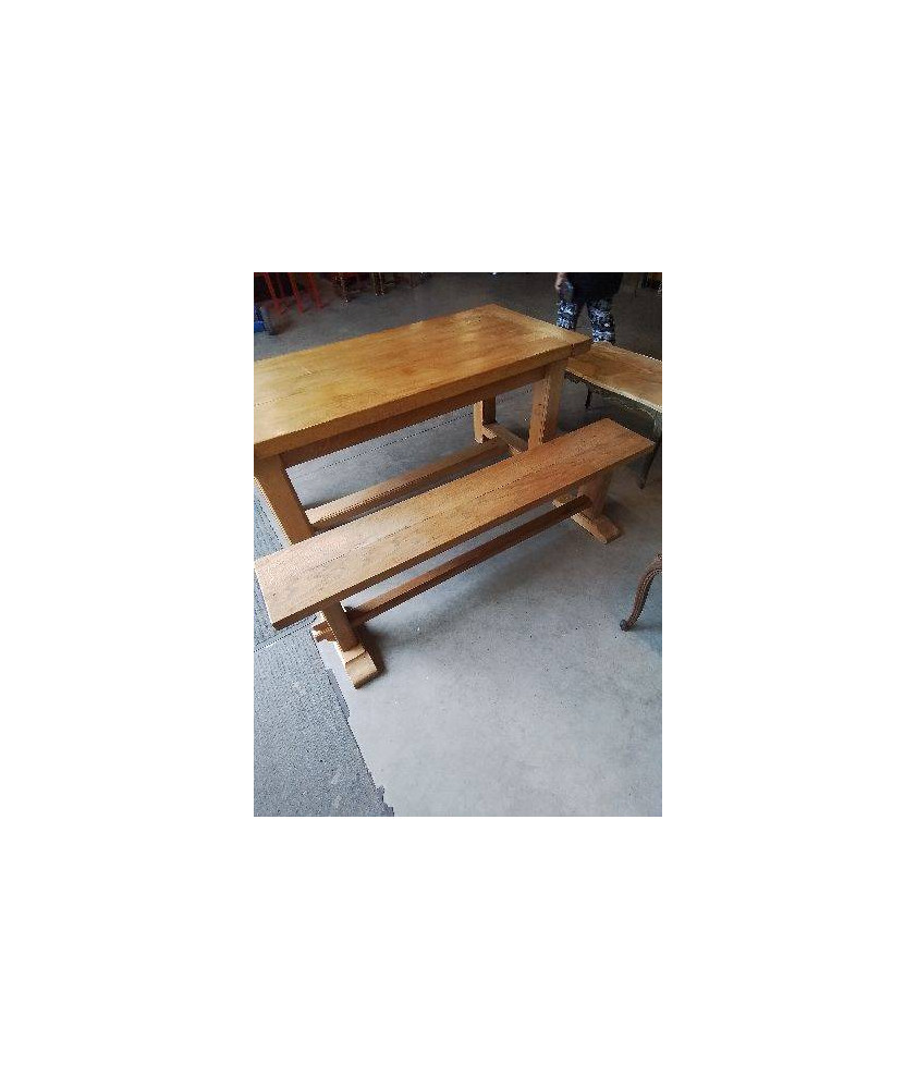 BANC BOIS CLAIR A ENTRETOISE 154CM
