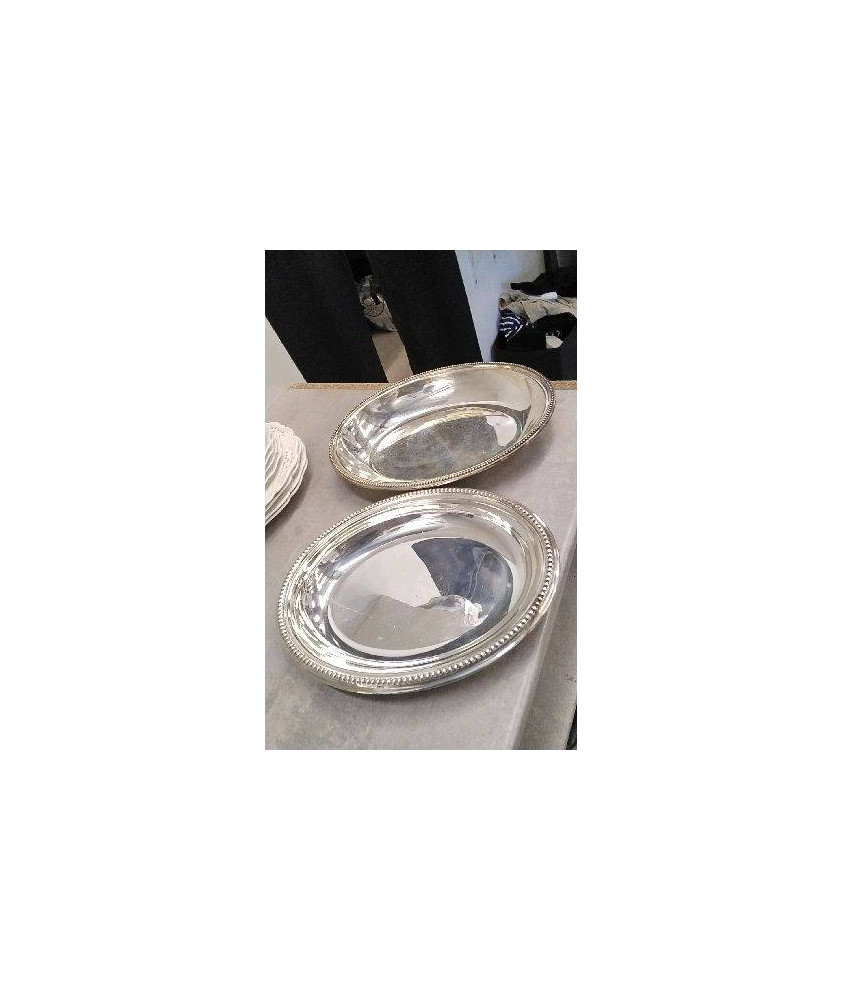 PLAT OVALE METAL ARGENTE 