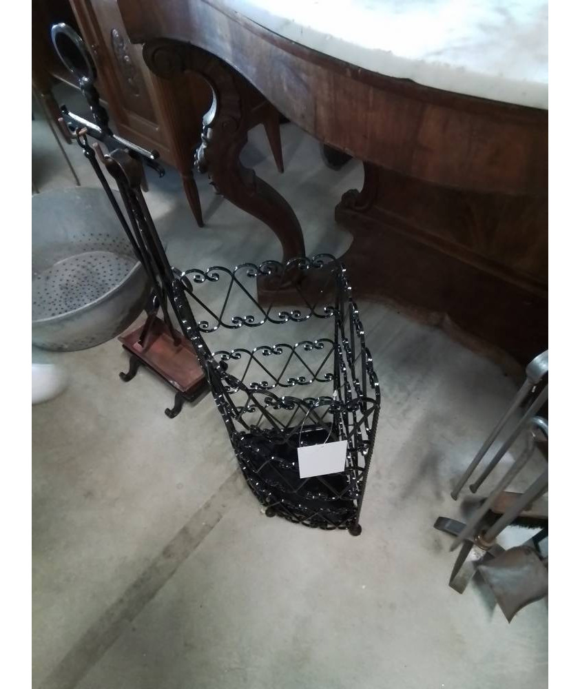 PORTE PARAPLUIE D’ANGLE FER FORGÉ NOIR