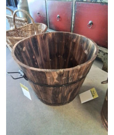 JARDINIÈRE RONDE BOIS CERCLÉ 