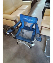 FAUTEUIL DE CAMPING PLIANT METAL ET TOILE BLEU DUNLOP SPORT