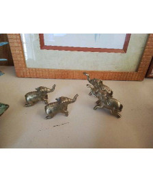 FIGURINE ÉLÉPHANTS EN LAITON 