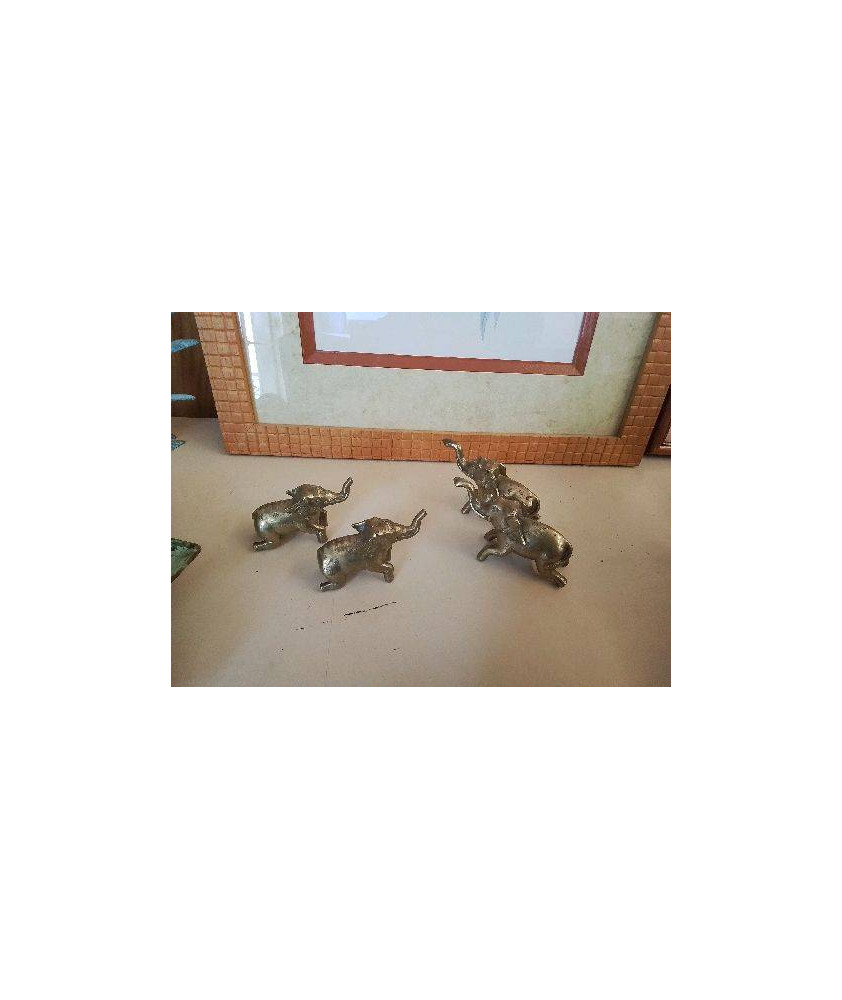 FIGURINE ÉLÉPHANTS EN LAITON 