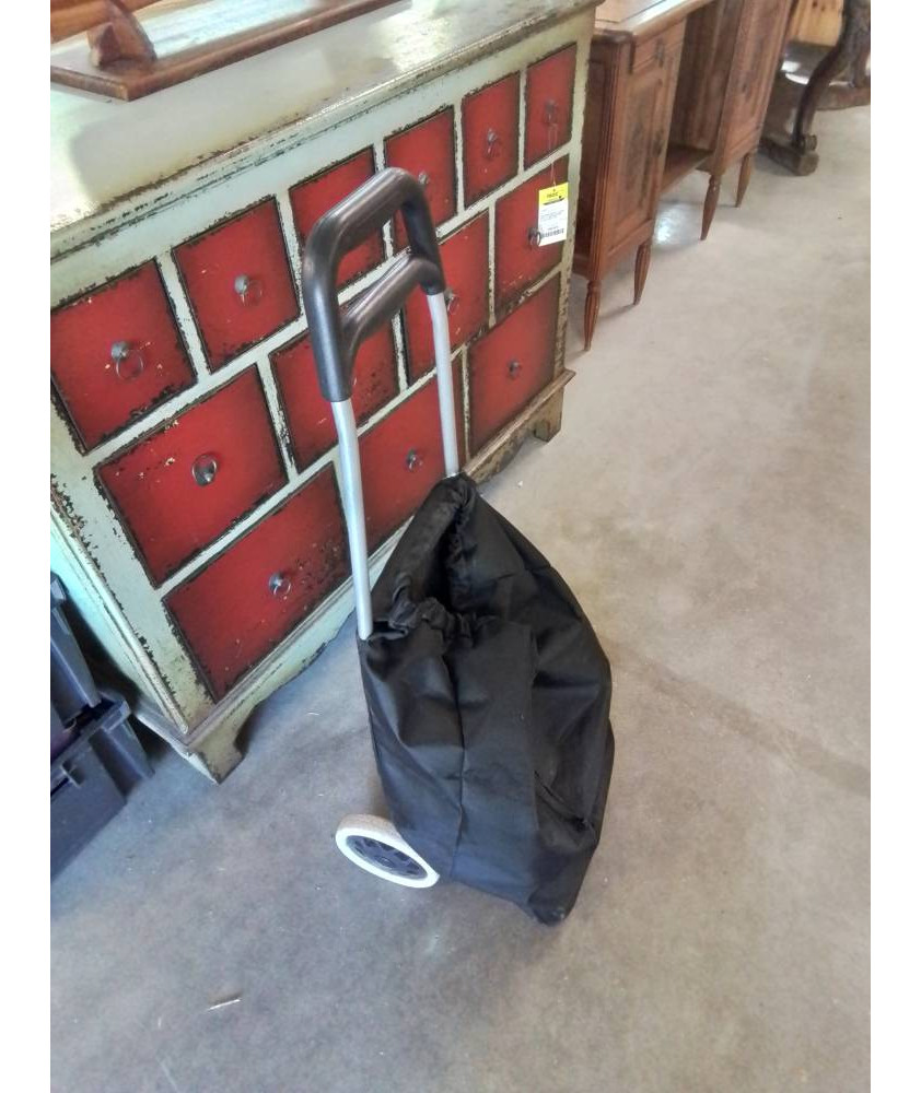 CHARIOT DE COURSES TOILE NOIR