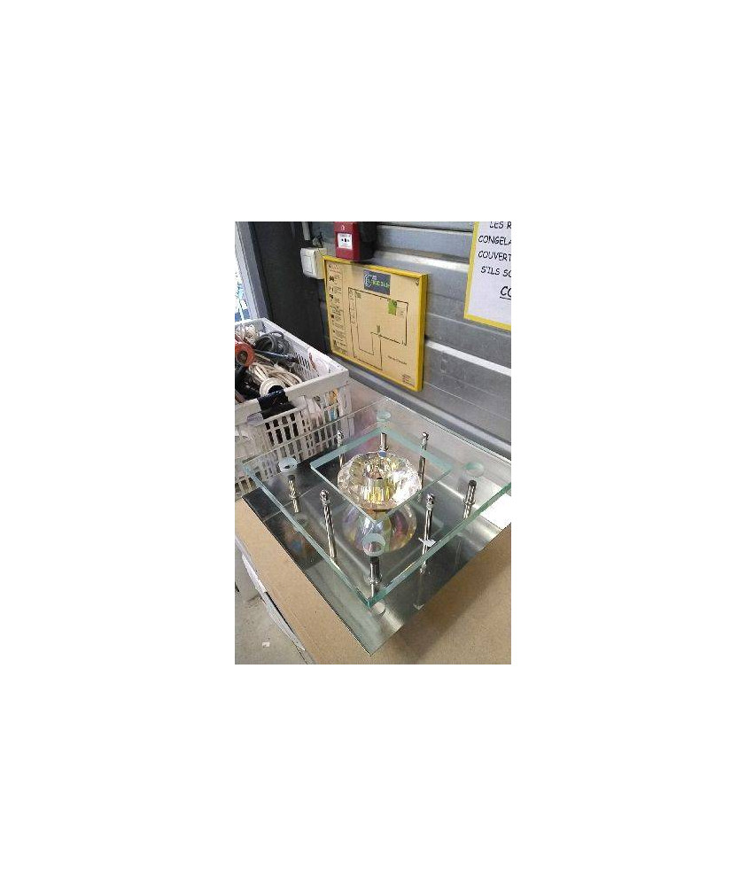 PLAFONNIER CARRE VERRE 